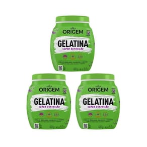 Gelatina Capilar Origem 400G Super Definiçao - Kit Com 3Un