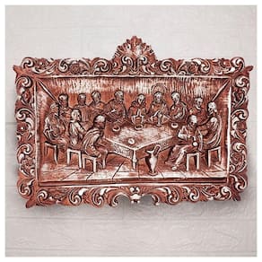 Decoração Enfeite Natal Placa Santa Ceia Natalina 32cm