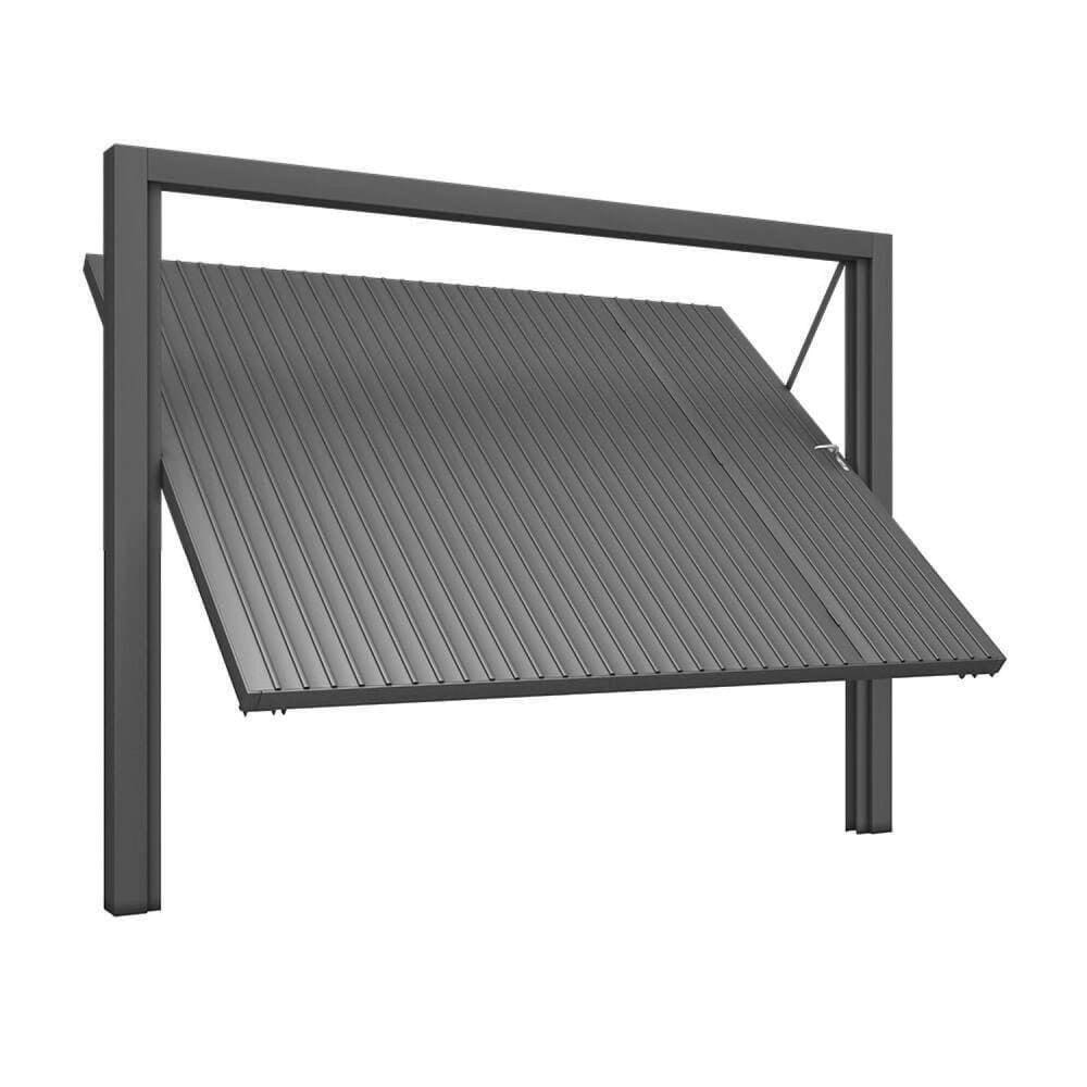 Portão Contrapeso de Aço com Chapa Frisada 220x240 Req: 8,7 Cinza