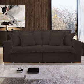 Sofá Cama Retrátil e Reclinável 220cm Arizona Marrom