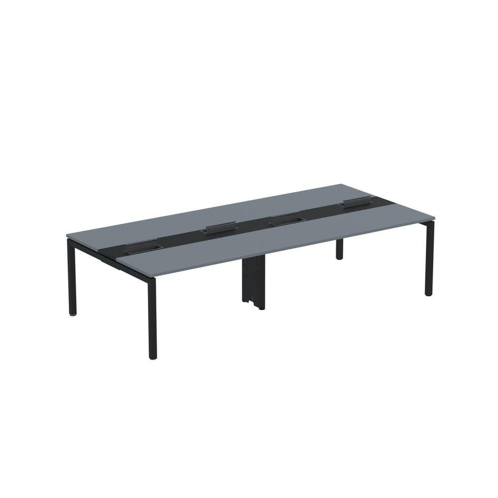 Mesa de Plataforma Dupla para 4 Pessoas Corporativa 150x140/4p Pdc15/14/4p Grafito/Preto