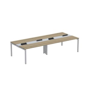 Mesa de Plataforma Dupla para 4 Pessoas Corporativa 160x140/4p Pdc16/14/4p Noce Naturalle/Cinza