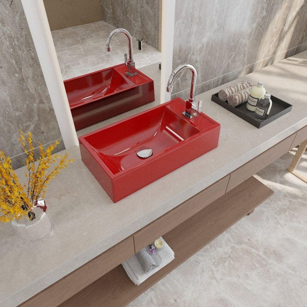 Kit Cuba Rl545 Roma com Válvula Click e Sifão e Flexível Vermelho