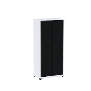 Armário de Aço 2 Portas 3 Prateleiras Ap408sl Branco/Preto