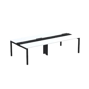 Mesa de Plataforma Dupla para 4 Pessoas Corporativa 150x140/4p Pdc15/14/4p Branco/Preto