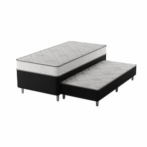 Premier Cama Box Unibox com Cama Aux 0,88x1,88x0,63 Preto/Cinza