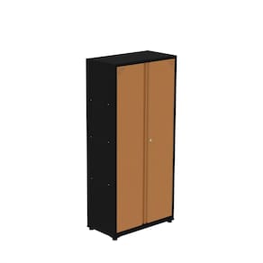Armário de Aço 2 Portas 3 Prateleiras Ap408sl Preto/Laranja picasso