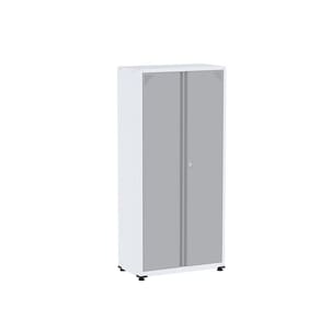 Armário 2 Portas Aço 4 Prateleiras Ap409sl Branco/Cinza