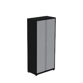 Armário 2 Portas Aço 4 Prateleiras Ap409sl Preto/Cinza
