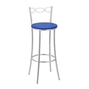 Banqueta para Cozinha Bc51/a A103 Cromado/Azul