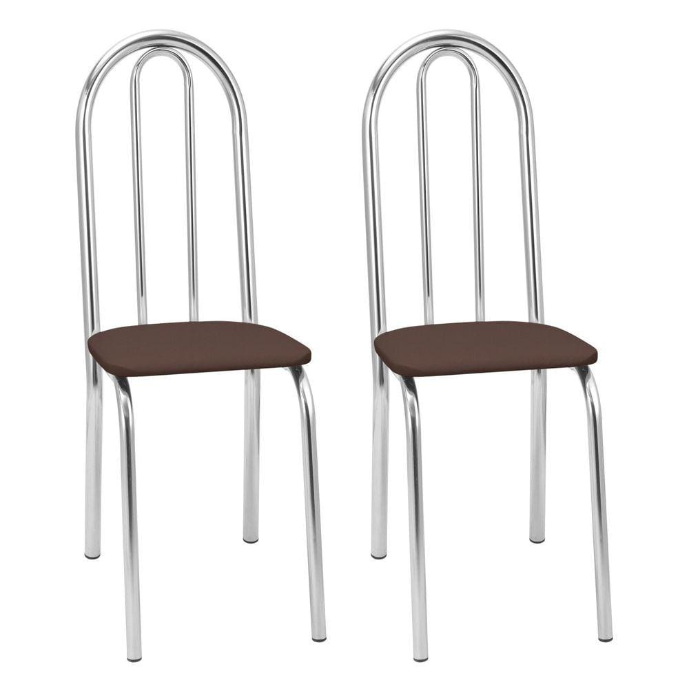 Kit 2 Cadeiras para Cozinha Cc55 - A110 Cromado/Bege