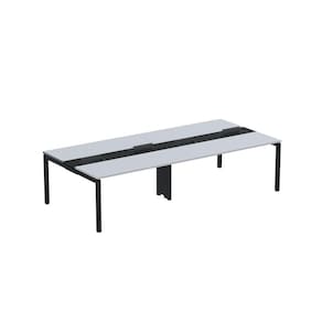 Mesa de Plataforma Dupla para 4 Pessoas Corporativa 150x140/4p Pdc15/14/4p Cinza/Preto