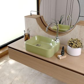 Kit Cuba Ro36 Cross com Torneira Luxo e Válvula Botão Verde Acqua