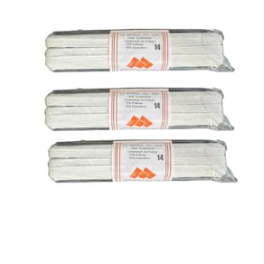 Elástico Chato N14- 0.7Mm Branco Kit 5 Rolos De 10 Metros
