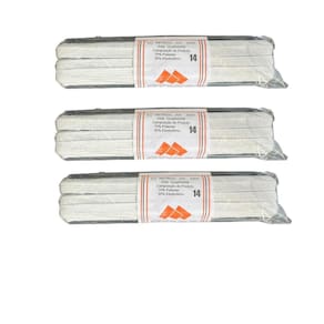 Elástico Chato N14- 0.7Mm Branco Kit 3 Rolos De 10 Metros