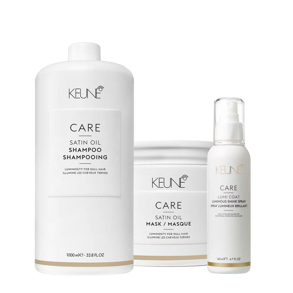 Kit Keune Care Satin Oil Shampoo Máscara e Lumi Coat Finalizador (3 Produtos)