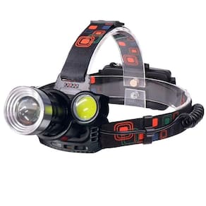 Lanterna Cabeça Recarregável 3 Led ângulo Ajustável