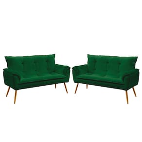 Kit 2 Poltronas Namoradeira Beta Sued Verde Aradecor