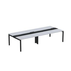 Mesa de Plataforma Dupla para 4 Pessoas Corporativa 160x140/4p Pdc16/14/4p Cinza/Preto