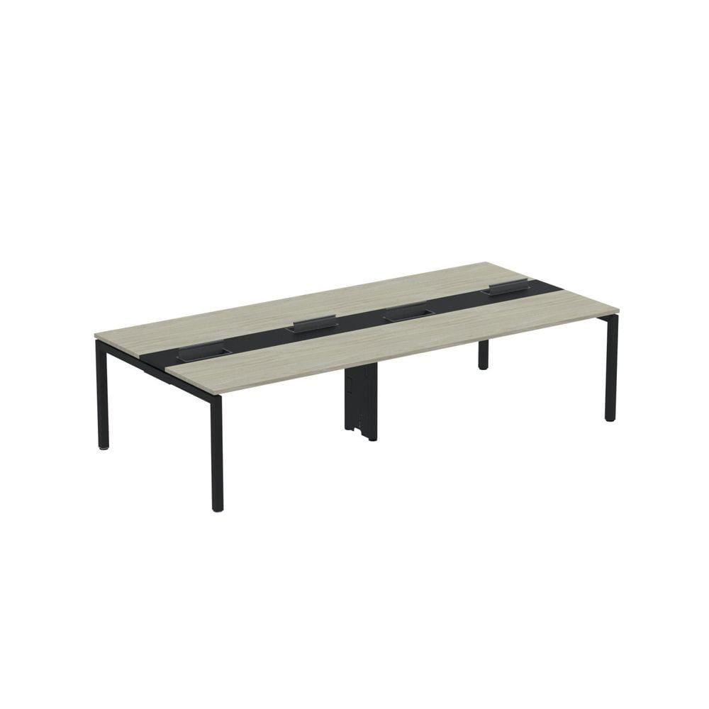 Mesa de Plataforma Dupla para 4 Pessoas Corporativa 150x140/4p Pdc15/14/4p Nogueira casblanca/Preto