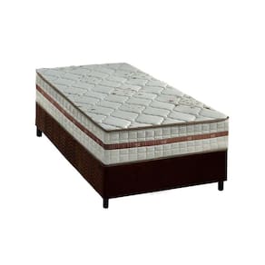 Cama Box Solteiro: Colchão Molas Anjos MasterPocket Ensacadas Classic + Base CRC Suede Brown(88x188)