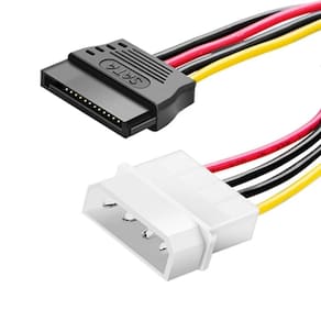 Cabo Adaptador Energia Alimentação Molex Macho para Sata Fêmea 15 Pin