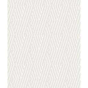 Papel de Parede Geometrico Branco- Cinza Star 574729 - Rolo Fechado de 0,53cm x 10mts