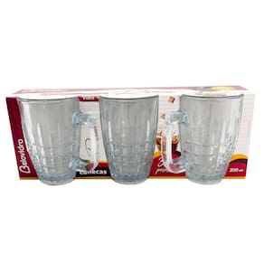 Conjunto De Canecas Vidro 200ml Roma 3 Peças Belo Vidro