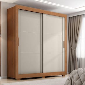 Guarda-roupa Casal 2 Portas 4 Gavetas Titanium Cinamomo/Areia