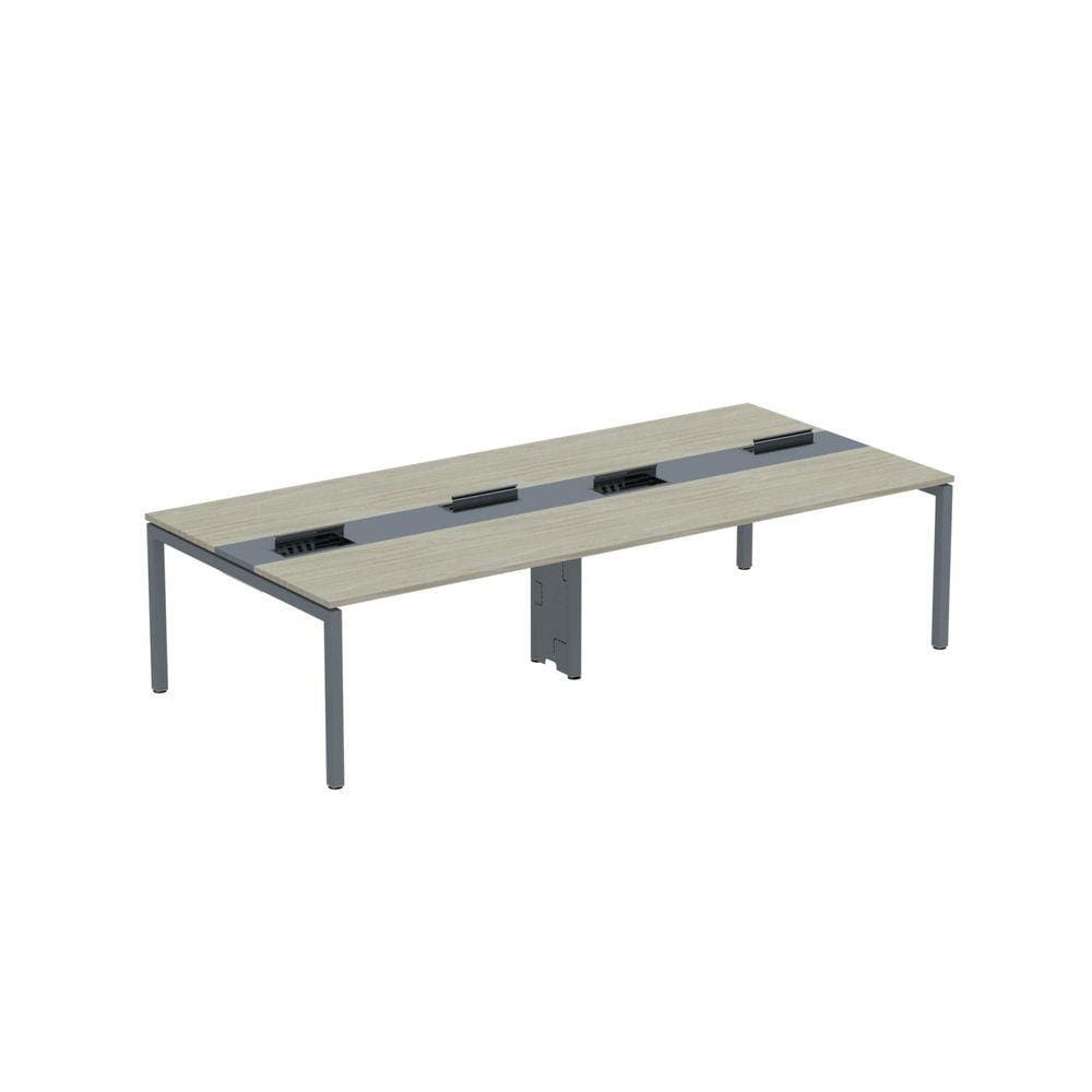 Mesa de Plataforma Dupla para 4 Pessoas Corporativa 150x140/4p Pdc15/14/4p Nogueira casblanca/Grafito