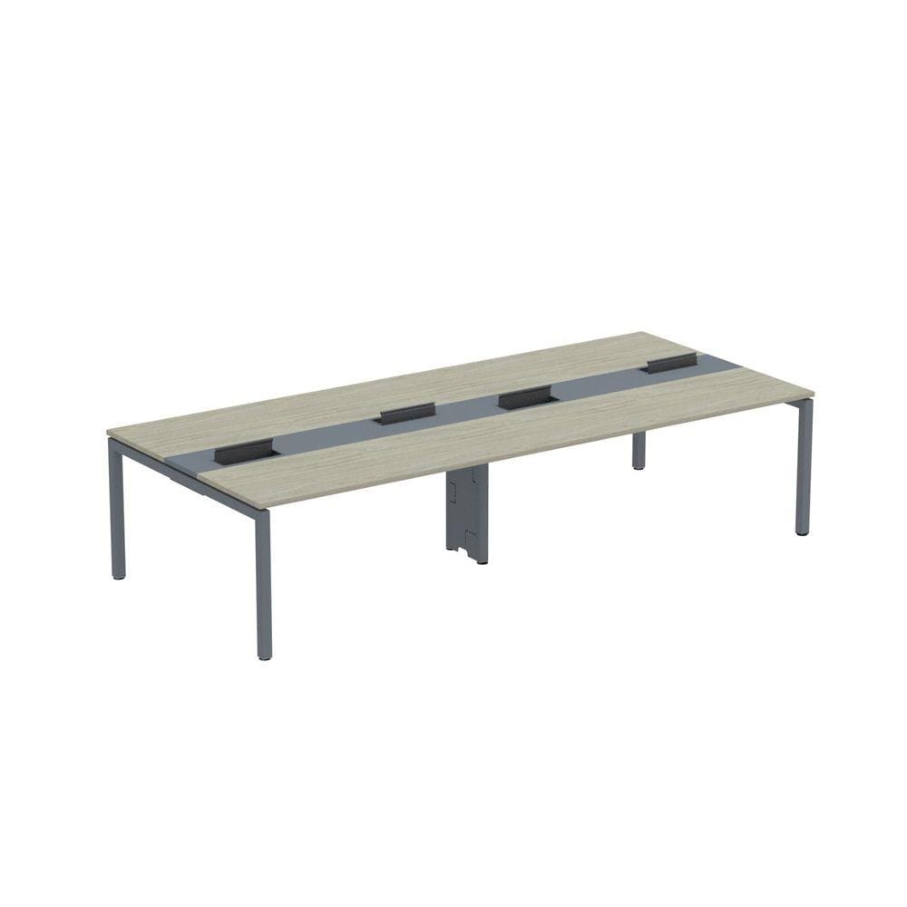 Mesa de Plataforma Dupla para 4 Pessoas Corporativa 160x140/4p Pdc16/14/4p Nogueira casblanca/Grafito