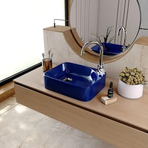 Kit Cuba Ro36 Cross com Válvula Metal e Sifão com Flexível Azul Escuro