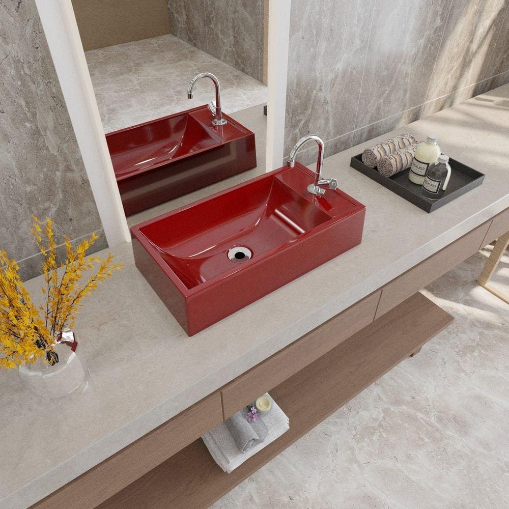 Kit Cuba Rl545 Roma com Torneira C50 e Válvula Abs com Sifão e Flexível Vermelho
