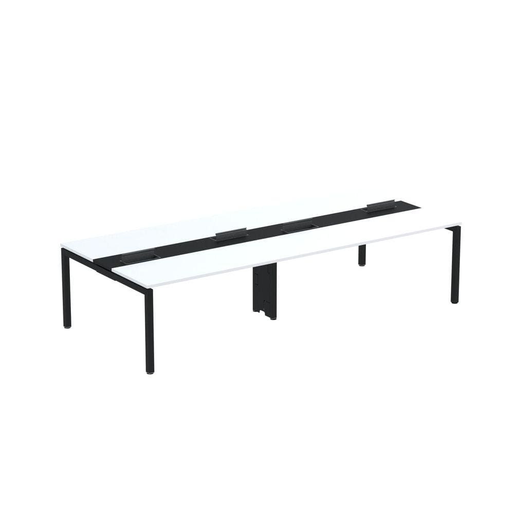 Mesa de Plataforma Dupla para 4 Pessoas Corporativa 160x140/4p Pdc16/14/4p Branco/Preto
