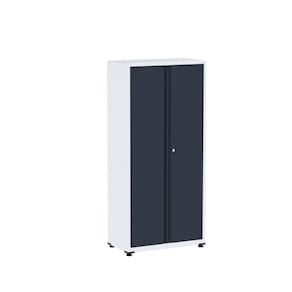 Armário 2 Portas Aço 4 Prateleiras Ap409sl Branco/Azul Delrei