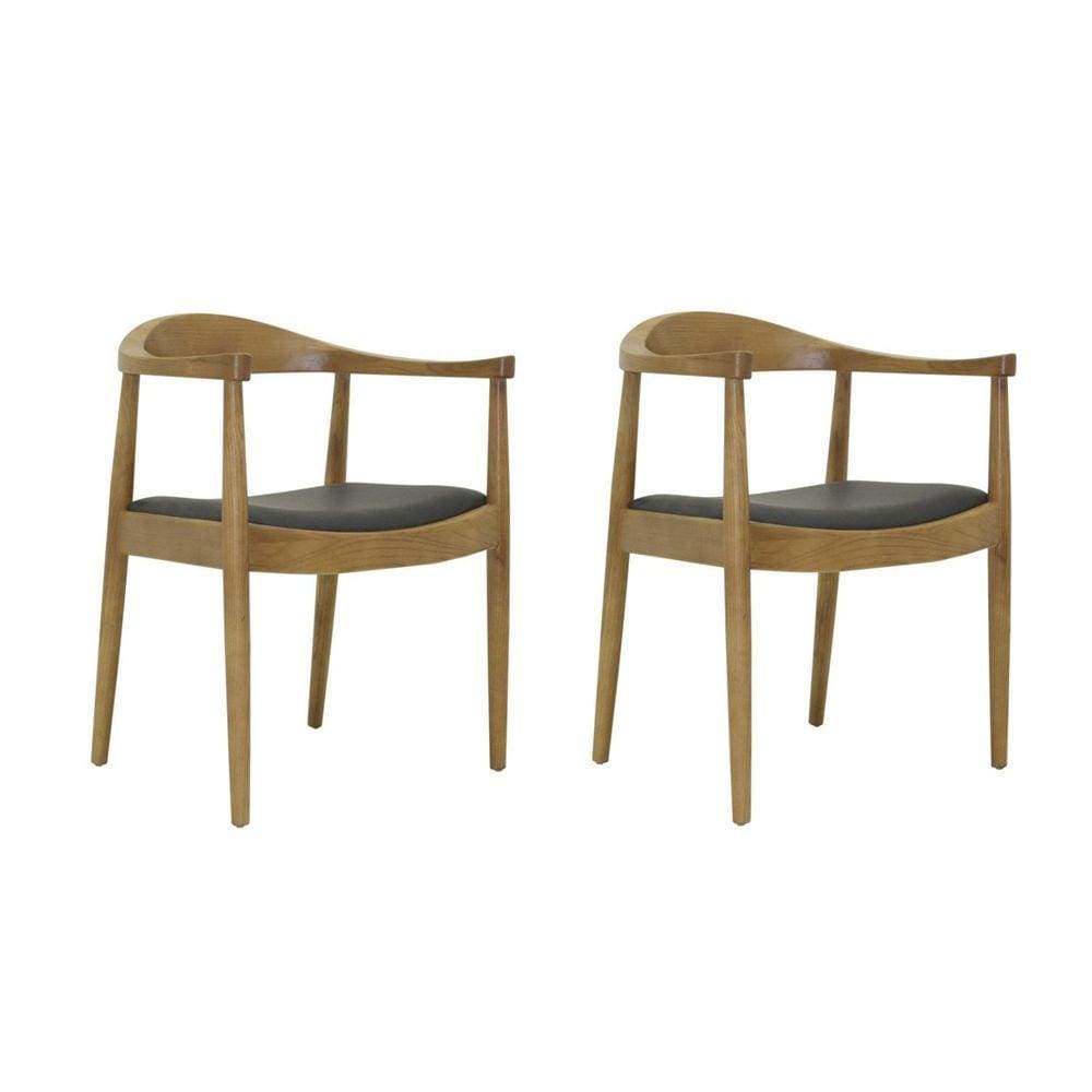 Kit 2 Cadeiras Carolina Madeira Natural