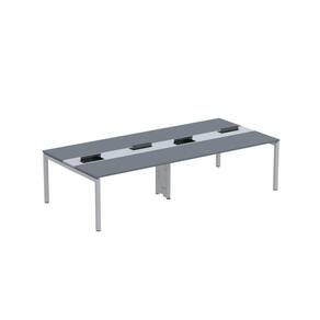 Mesa de Plataforma Dupla para 4 Pessoas Corporativa 150x140/4p Pdc15/14/4p Grafito/Cinza