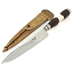 Faca Solingen Carbono Franz Wenk c/ Bainha Couro Lâm 18 cm