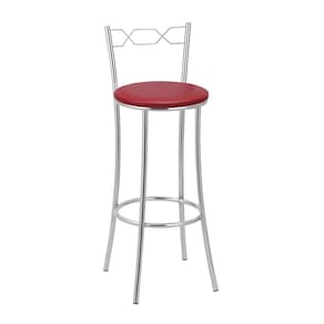Banqueta para Cozinha Bc51/a - A107 Cromada/Vermelho