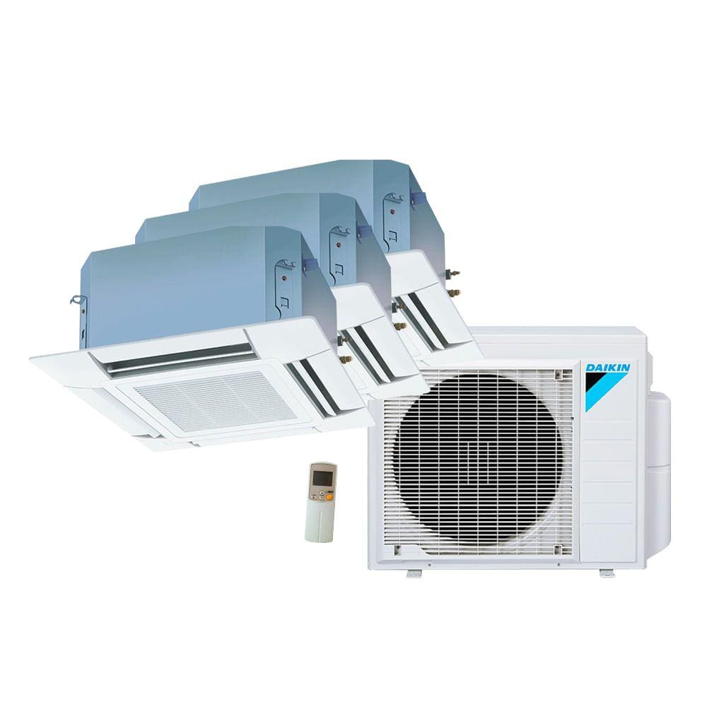 Ar Condicionado Multi Split Cassete 4 Vias Inverter Daikin  2x9000 + 1x20000 BTU/h Quente e Frio Monofásico 3MXS24PMVM - 220 Volts