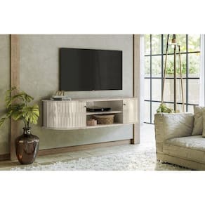 Painel Suspenso Ripado Modena para TV até 60 polegadas- Calacata/Off White - Madetec