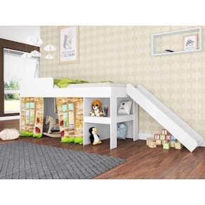 Conjunto Cama e Baú 90 Playground Meu Fofinho Branco