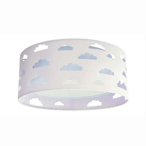 Luminária Plafon Nuvens Duplo Recorte 50x16 Cm Azul/Branco
