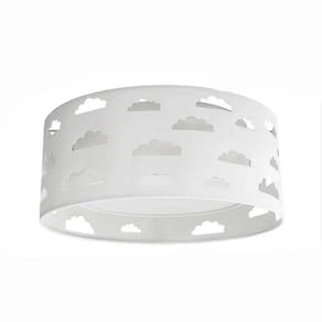 Luminária Plafon Nuvens Duplo Recorte 50x16 Cm Cinza/Branco