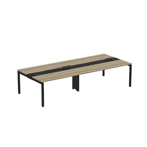 Mesa de Plataforma Dupla para 4 Pessoas Corporativa 160x140/4p Pdc16/14/4p Noce Naturalle/Preto