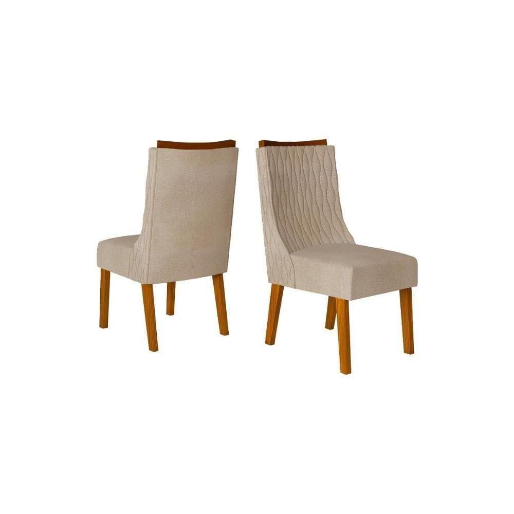 Cadeira Sala De Jantar Jade Kit 2 Un Freijó-linho Saara - Dj Móveis