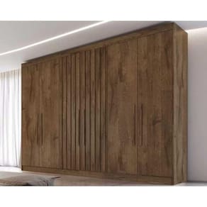 Guarda Roupa 6 Portas C- 2 Ripadas E 6 Gavetas Potente Braúna - Europa