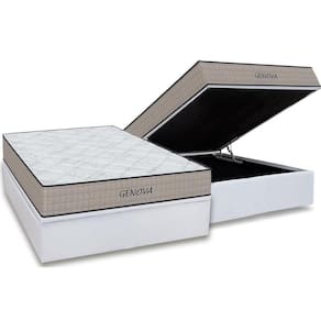 Conjunto Box Baú Casal: Colchão Espuma Orthoflex D45 Genova + Base Crc Courano White(138x188)