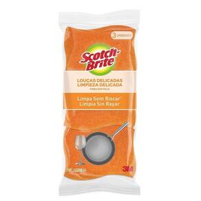 Esponja Não Risca Laranja Scotch Brite 3M Pac Com 3 Esponjas