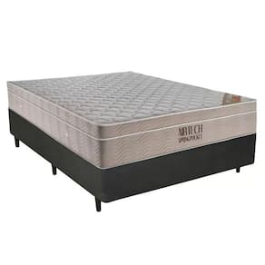 Cama Box Casal Sintético + Colchão Ortobom Airtech Molas Ensacadas 138x188x65